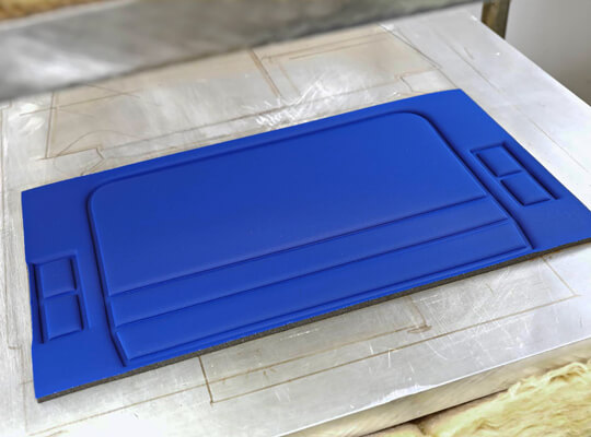 Thermoforming Foam Parts With Fabric Surface Thermoforming Foam Parts With Fabric Surface