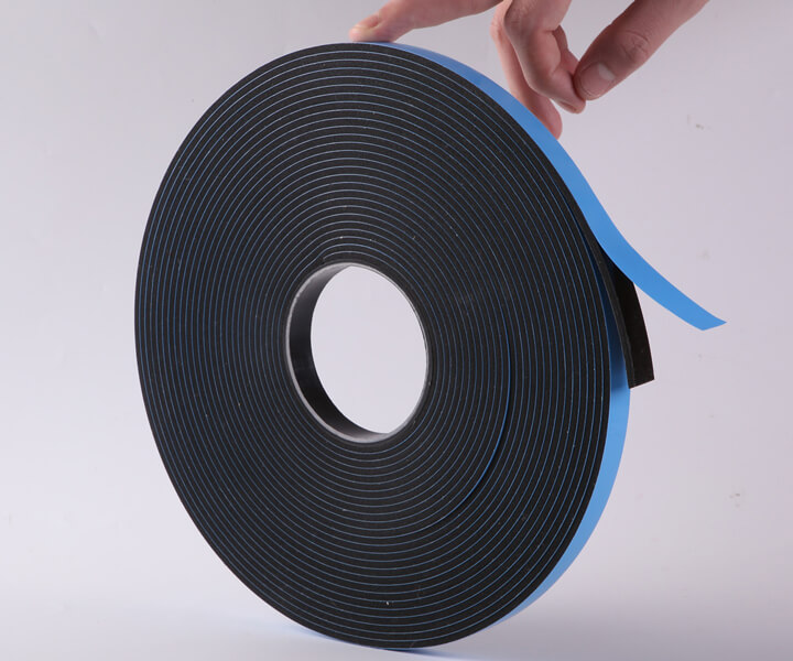 PVC Foam Sealing Tape with Blue Plastic Liner Backing